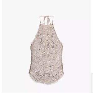 Zara Beige Halter Crop Top